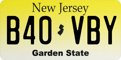 NJ license plate B40VBY