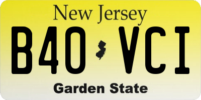 NJ license plate B40VCI