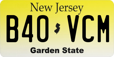 NJ license plate B40VCM