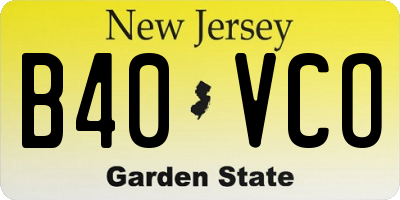 NJ license plate B40VCO