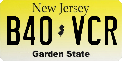 NJ license plate B40VCR