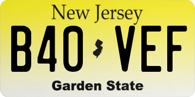 NJ license plate B40VEF
