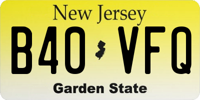 NJ license plate B40VFQ