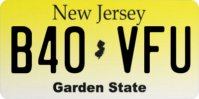 NJ license plate B40VFU