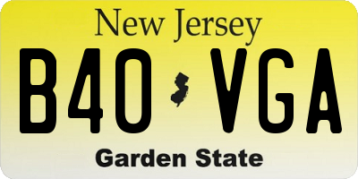 NJ license plate B40VGA