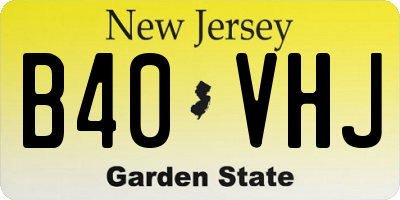 NJ license plate B40VHJ