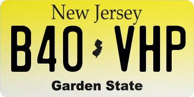 NJ license plate B40VHP