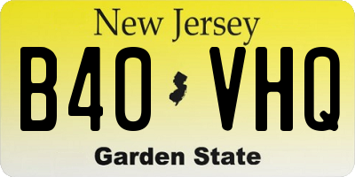 NJ license plate B40VHQ