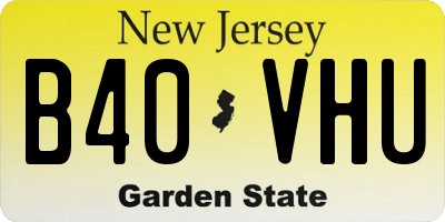 NJ license plate B40VHU