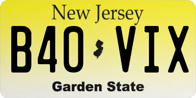 NJ license plate B40VIX
