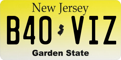 NJ license plate B40VIZ