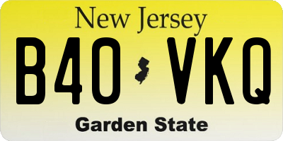 NJ license plate B40VKQ