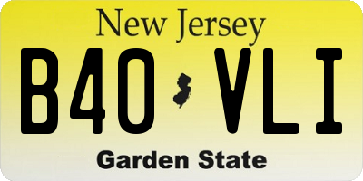 NJ license plate B40VLI