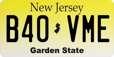 NJ license plate B40VME