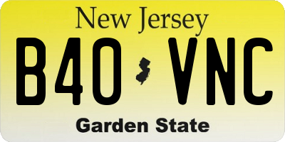 NJ license plate B40VNC