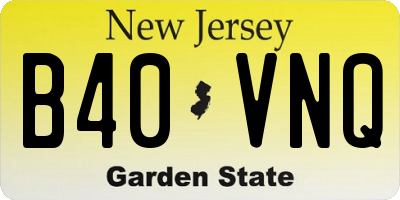NJ license plate B40VNQ
