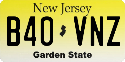 NJ license plate B40VNZ