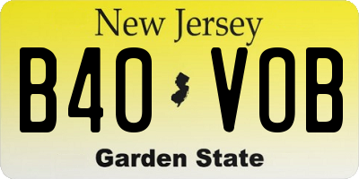 NJ license plate B40VOB