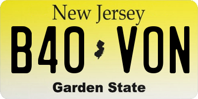 NJ license plate B40VON