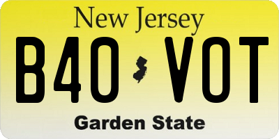 NJ license plate B40VOT