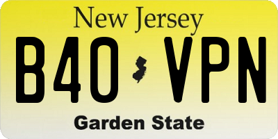 NJ license plate B40VPN