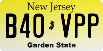 NJ license plate B40VPP