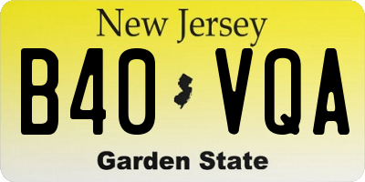 NJ license plate B40VQA