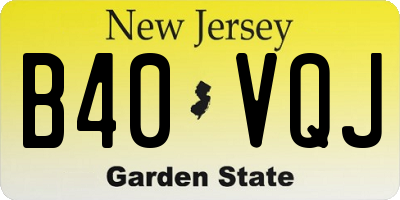 NJ license plate B40VQJ