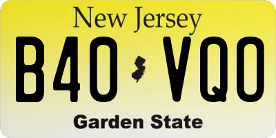 NJ license plate B40VQO