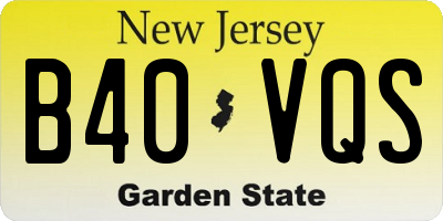 NJ license plate B40VQS