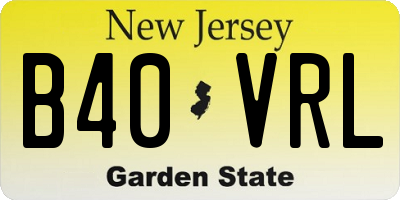 NJ license plate B40VRL