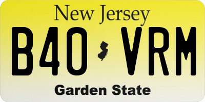 NJ license plate B40VRM