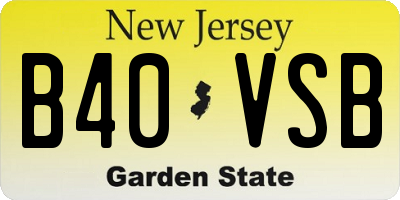 NJ license plate B40VSB
