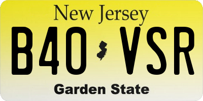 NJ license plate B40VSR