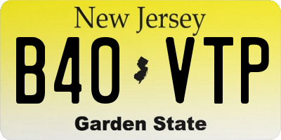 NJ license plate B40VTP