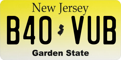 NJ license plate B40VUB