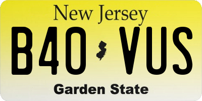 NJ license plate B40VUS