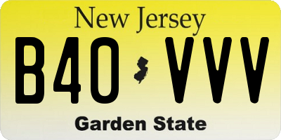 NJ license plate B40VVV