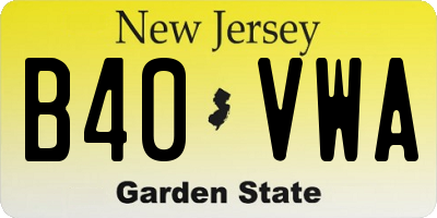 NJ license plate B40VWA