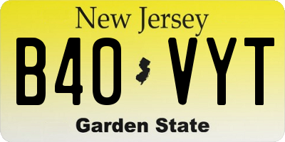 NJ license plate B40VYT