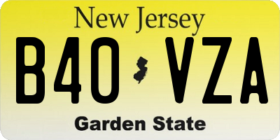 NJ license plate B40VZA