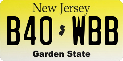 NJ license plate B40WBB
