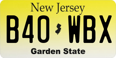 NJ license plate B40WBX
