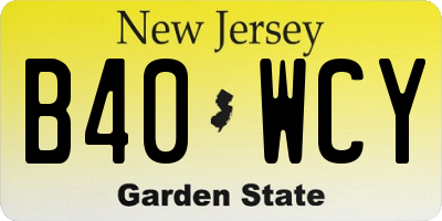NJ license plate B40WCY