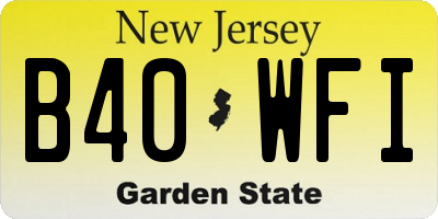 NJ license plate B40WFI