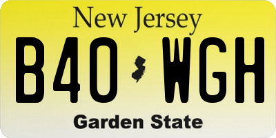 NJ license plate B40WGH