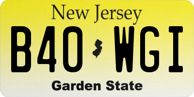 NJ license plate B40WGI
