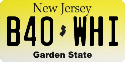 NJ license plate B40WHI