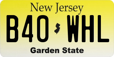 NJ license plate B40WHL