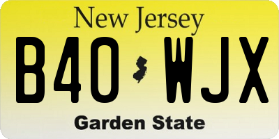 NJ license plate B40WJX